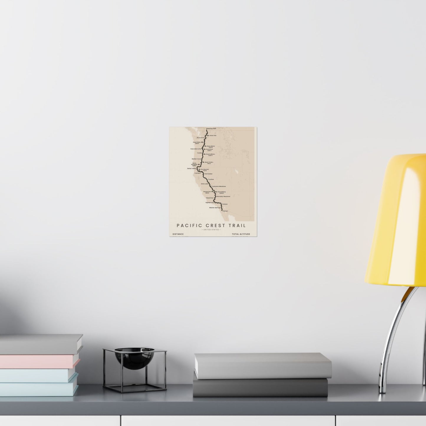 Pacific Crest Trail Map Poster — Unframed PCT Hiking Art