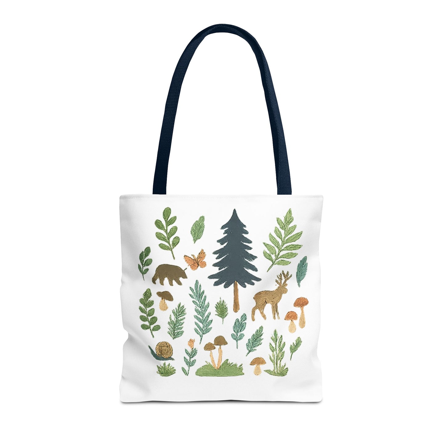 Forest Forager Icons Tote Bag — Bear, Moose & Mushrooms