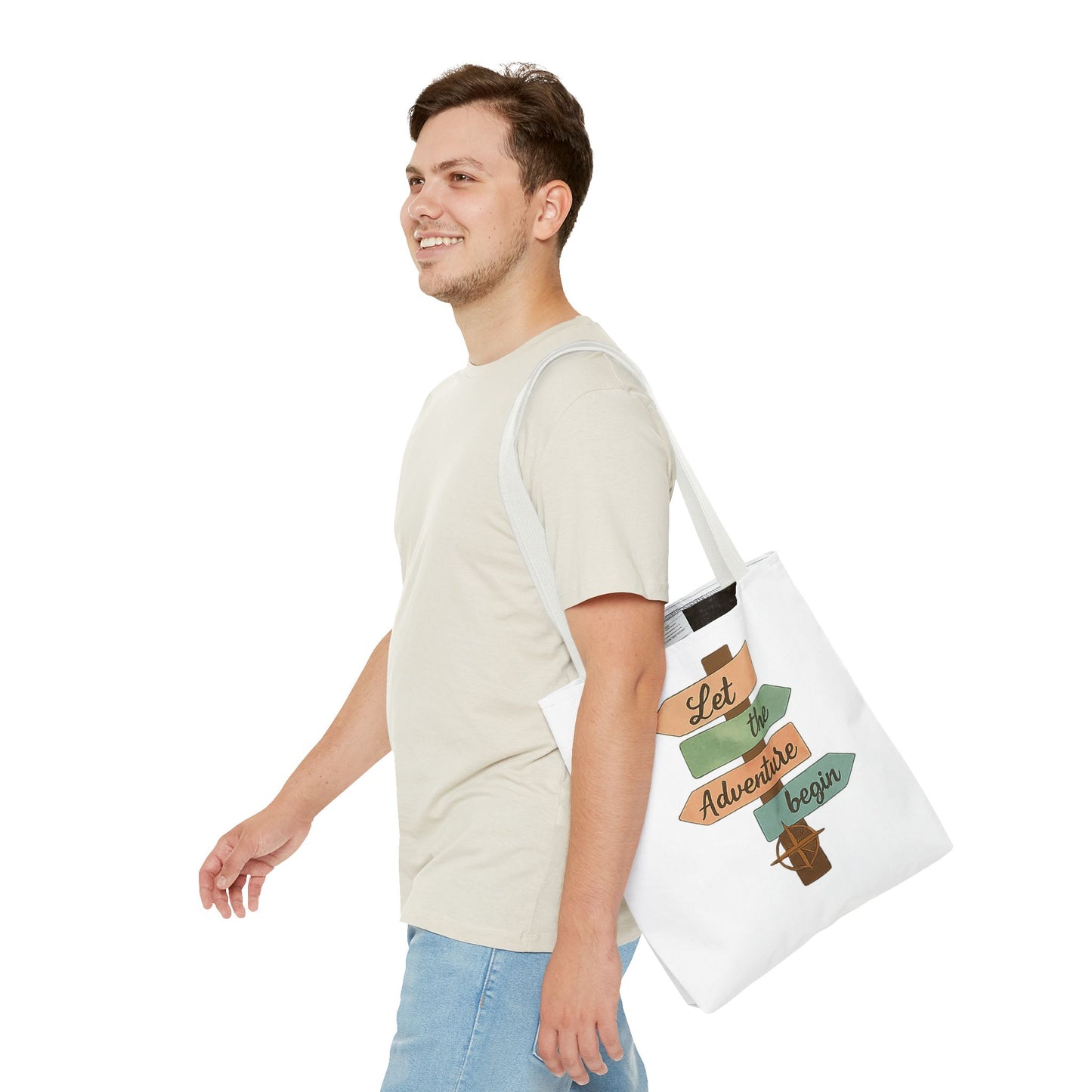 Let the Adventure Begin Tote Bag — Wayfinding Signpost
