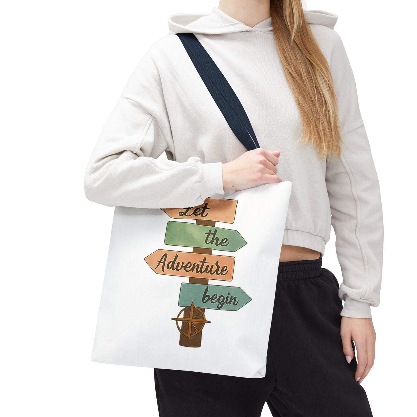 Let the Adventure Begin Tote Bag — Wayfinding Signpost