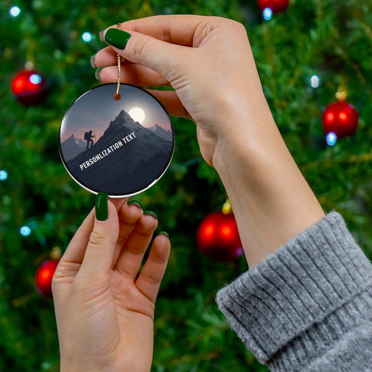 Hiker Silhouette Ornament Christmas Ornament – Unique Holiday Decor