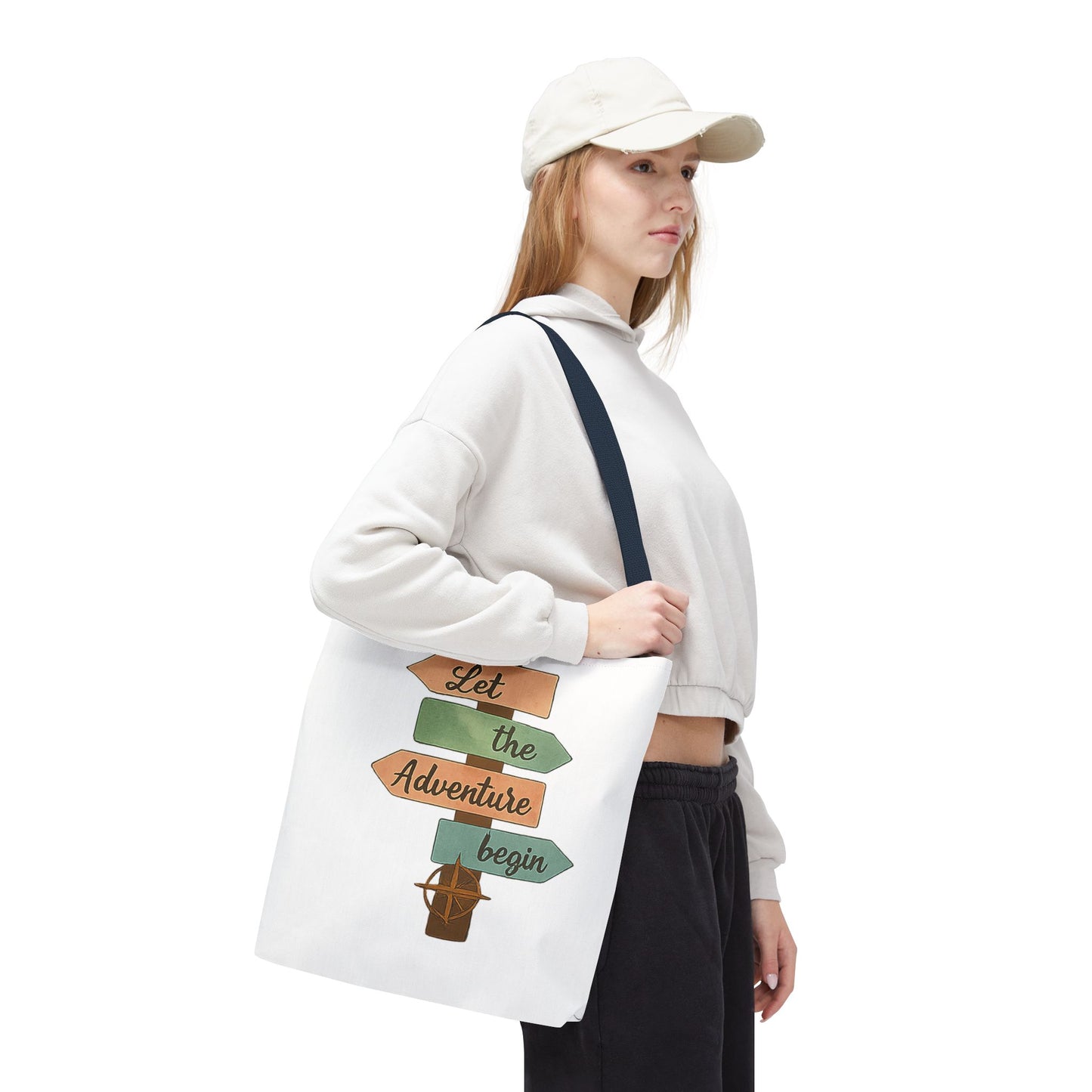 Let the Adventure Begin Tote Bag — Wayfinding Signpost
