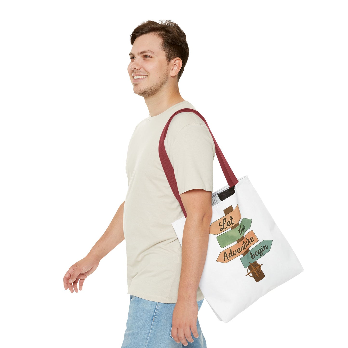 Let the Adventure Begin Tote Bag — Wayfinding Signpost