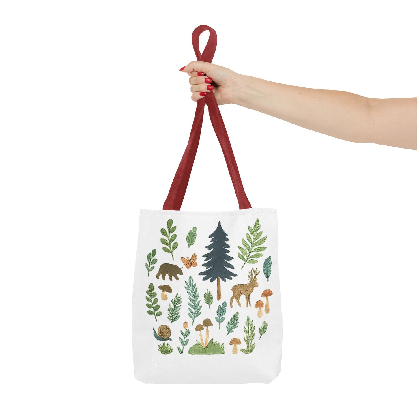 Forest Forager Icons Tote Bag — Bear, Moose & Mushrooms