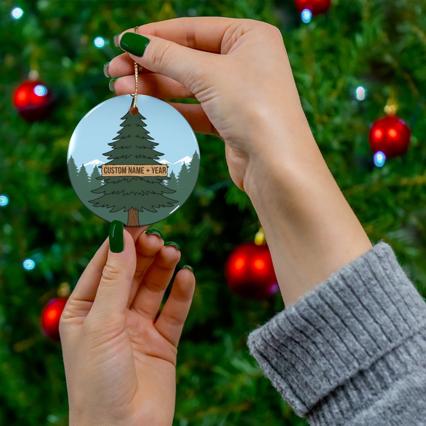 Pine Tree Silhouette Ornament Christmas Ornament – Unique Holiday Decor