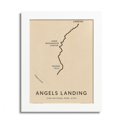 Angels Landing Trail Map Print — Zion National Park Wall Art