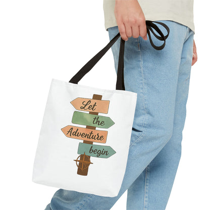 Let the Adventure Begin Tote Bag — Wayfinding Signpost
