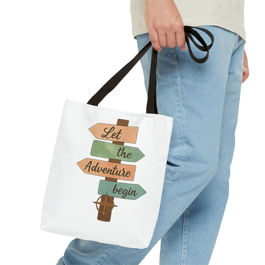 Let the Adventure Begin Tote Bag — Wayfinding Signpost