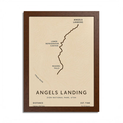 Angels Landing Trail Map Print — Zion National Park Wall Art