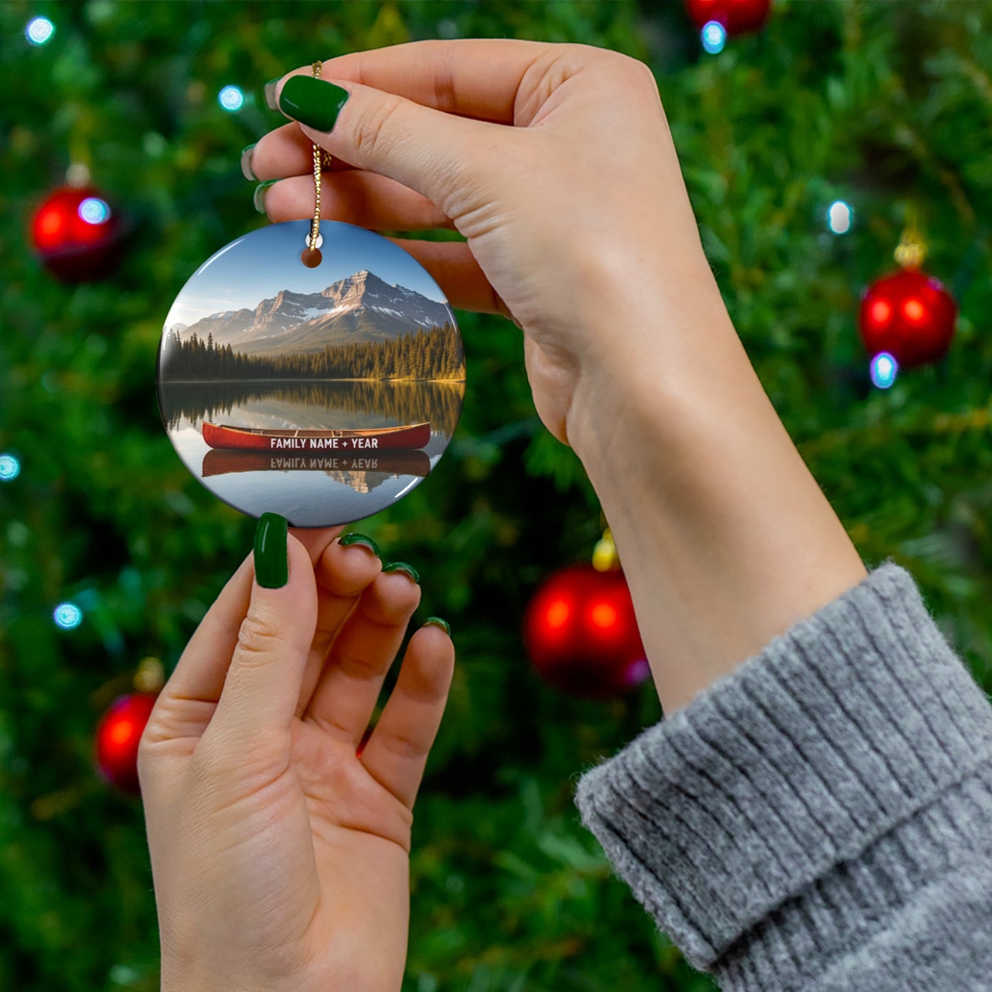 Canoe on the Lake Ornament Christmas Ornament – Unique Holiday Decor