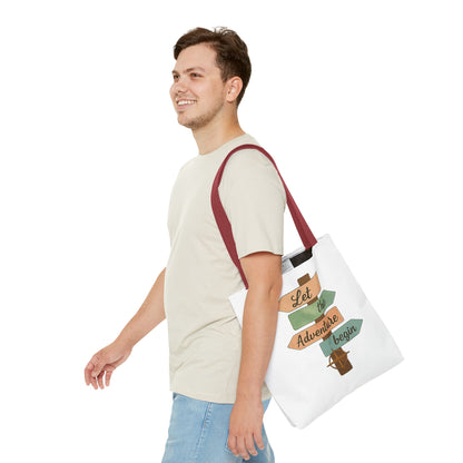 Let the Adventure Begin Tote Bag — Wayfinding Signpost
