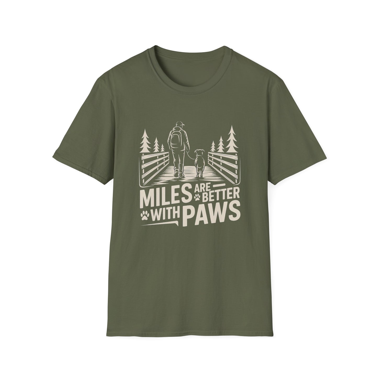 Outdoor Essential T-shirt – Miles Are Better With Paws Gift Designed For The Outdoors