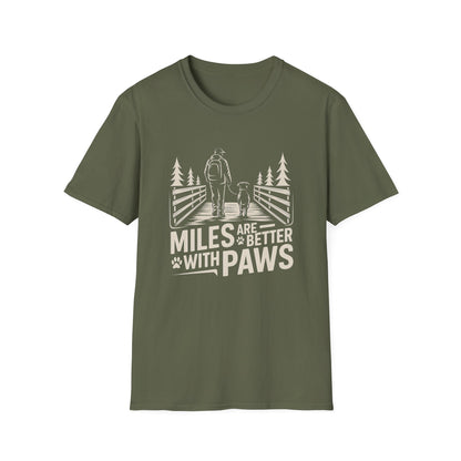 Outdoor Essential T-shirt – Miles Are Better With Paws Gift Designed For The Outdoors