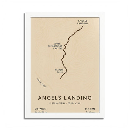 Angels Landing Trail Map Print — Zion National Park Wall Art
