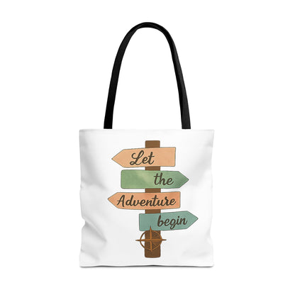 Let the Adventure Begin Tote Bag — Wayfinding Signpost