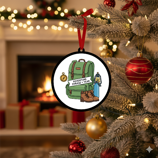 Backpack & Gear Wreath Ornament Christmas Ornament – Unique Holiday Decor