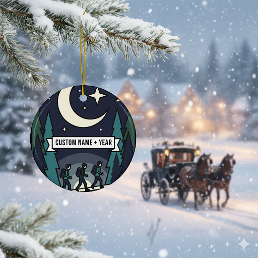 Forest Night Hike Christmas Ornament – Unique Holiday Decor